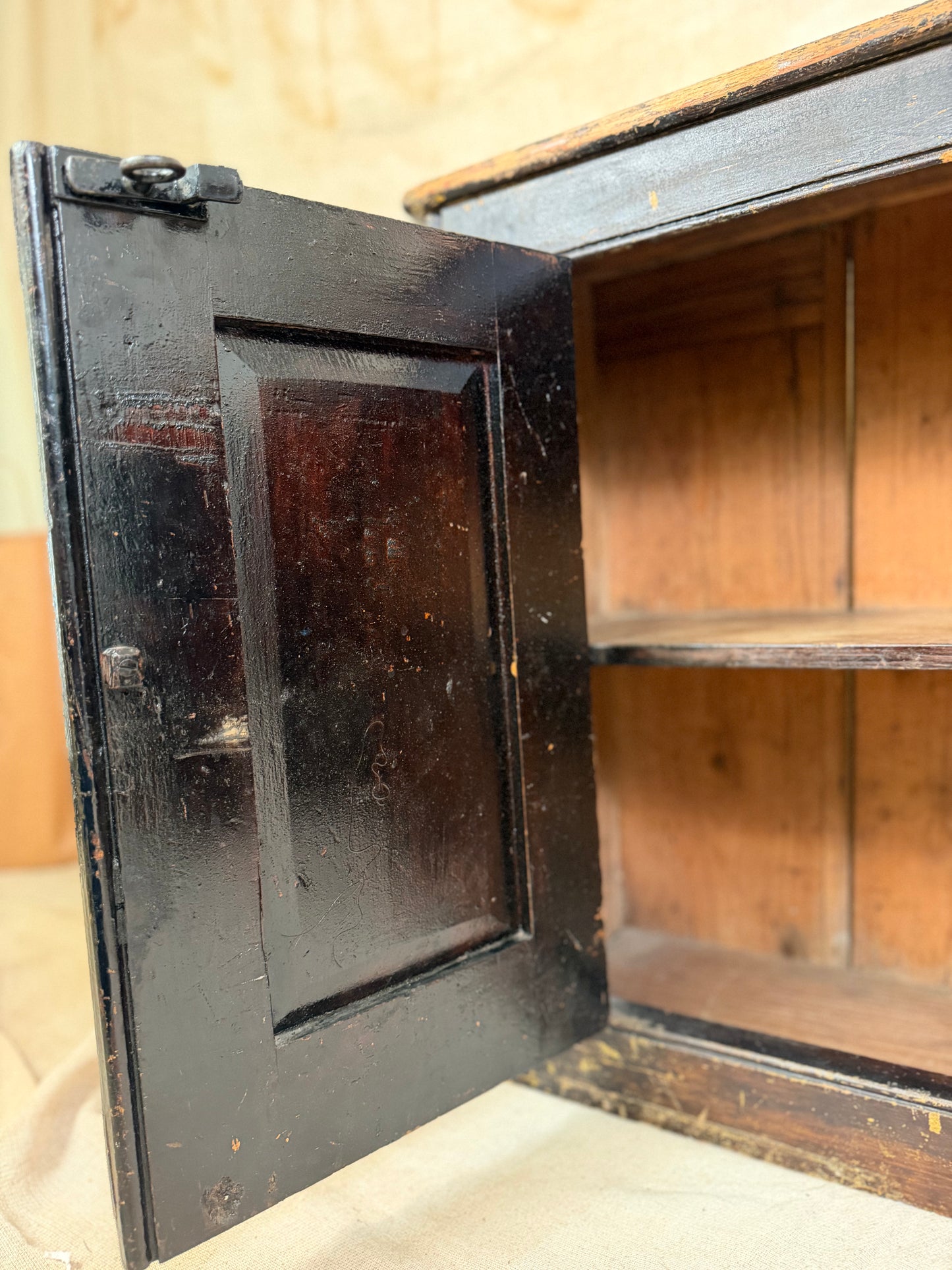 Antique Wall Cupboard Rustic 2 Door Hanging Cabinet