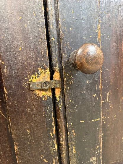 Antique Wall Cupboard Rustic 2 Door Hanging Cabinet