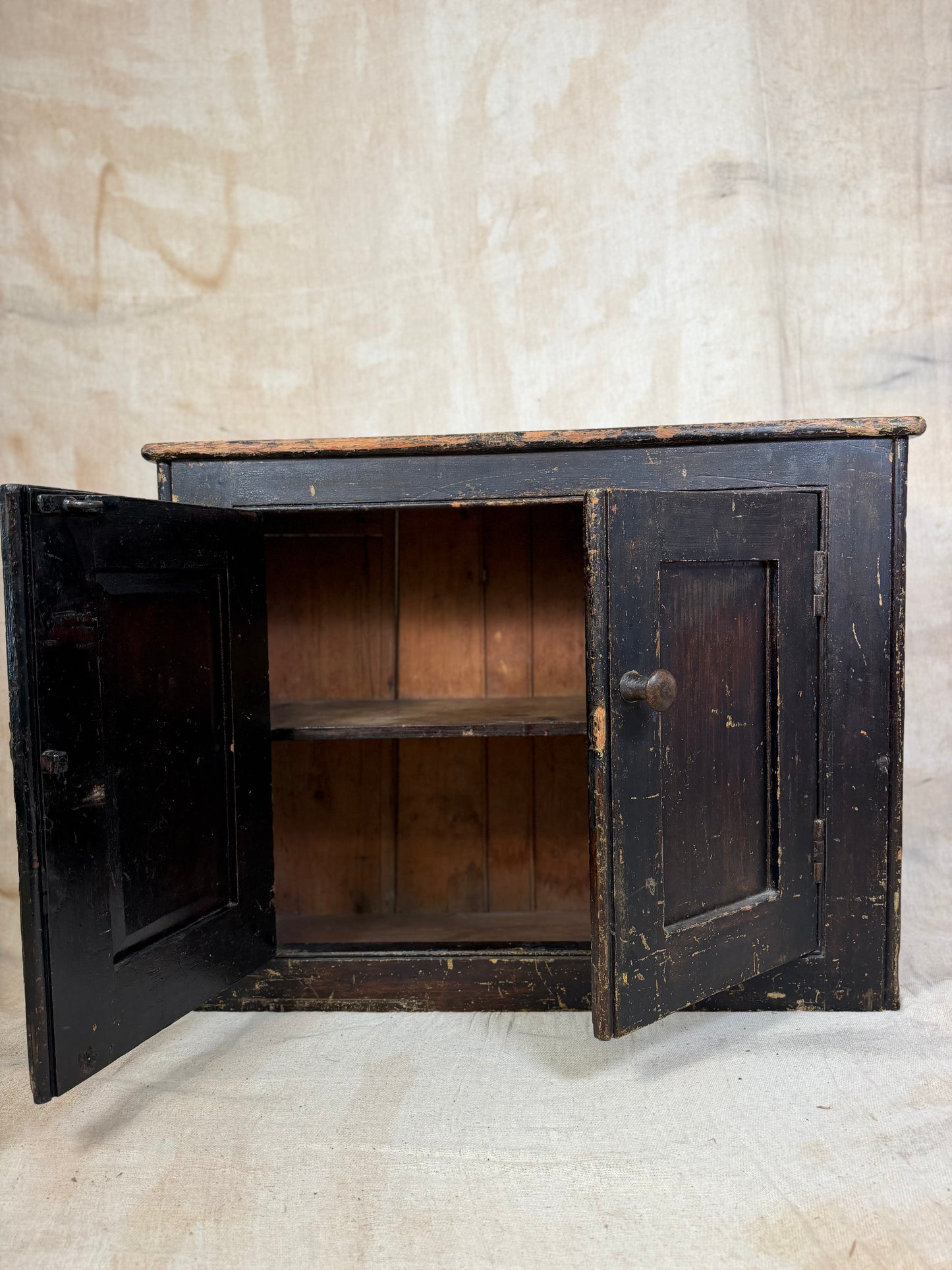 Antique Wall Cupboard Rustic 2 Door Hanging Cabinet