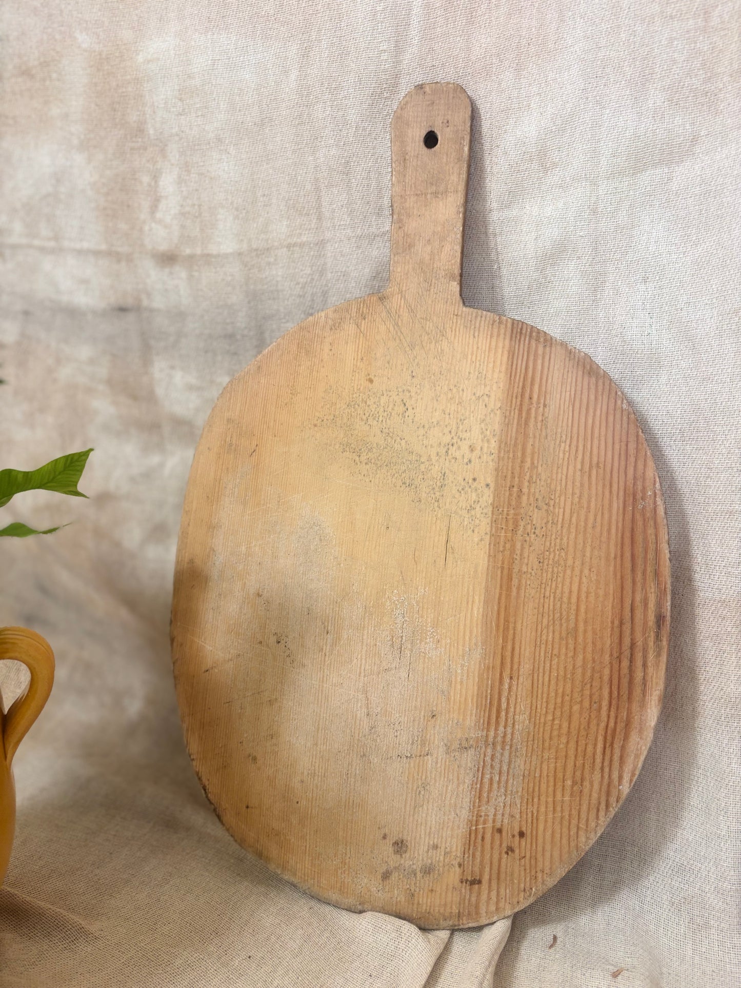 Antique Farmhouse Breadboard, Rustic Paddle Serving Board for Charcuterie