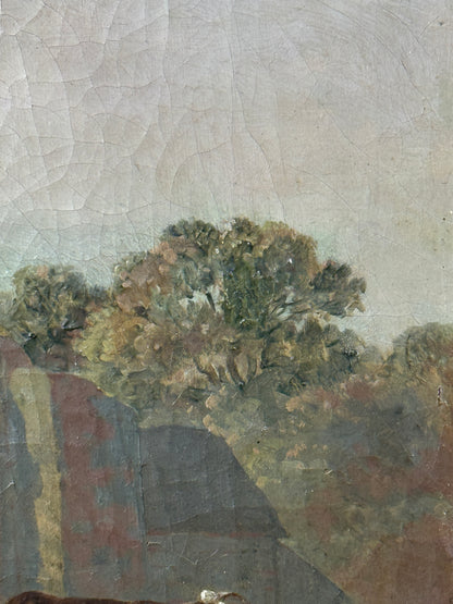 Attributed to Leendert De Koningh Cattle Watering Oil on Canvas