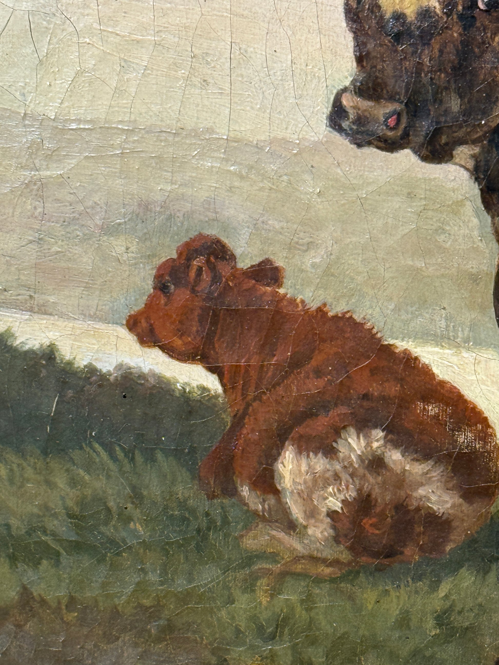 Attributed to Leendert De Koningh Cattle Watering Oil on Canvas