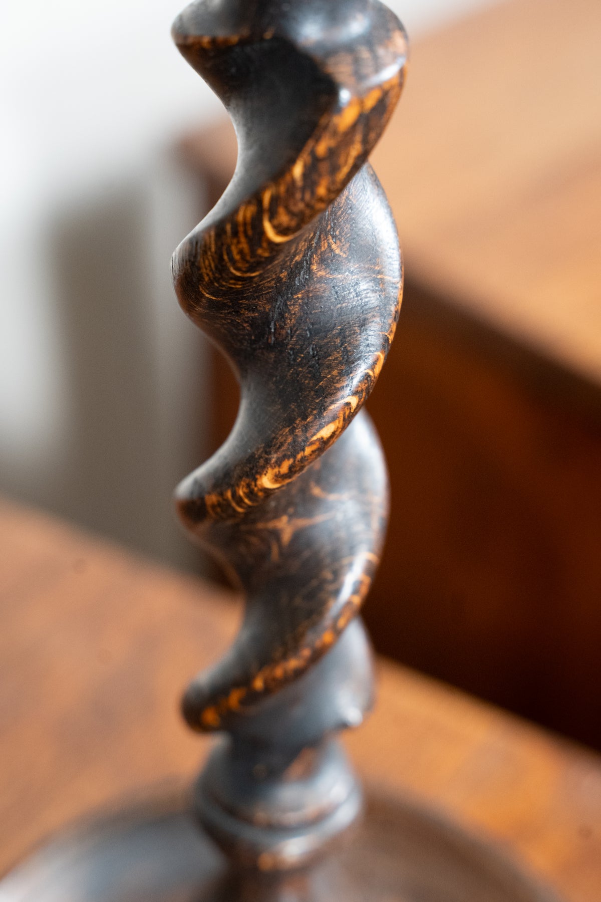 Oak Barley Twist Candlesticks