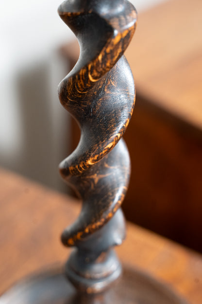 Oak Barley Twist Candlesticks