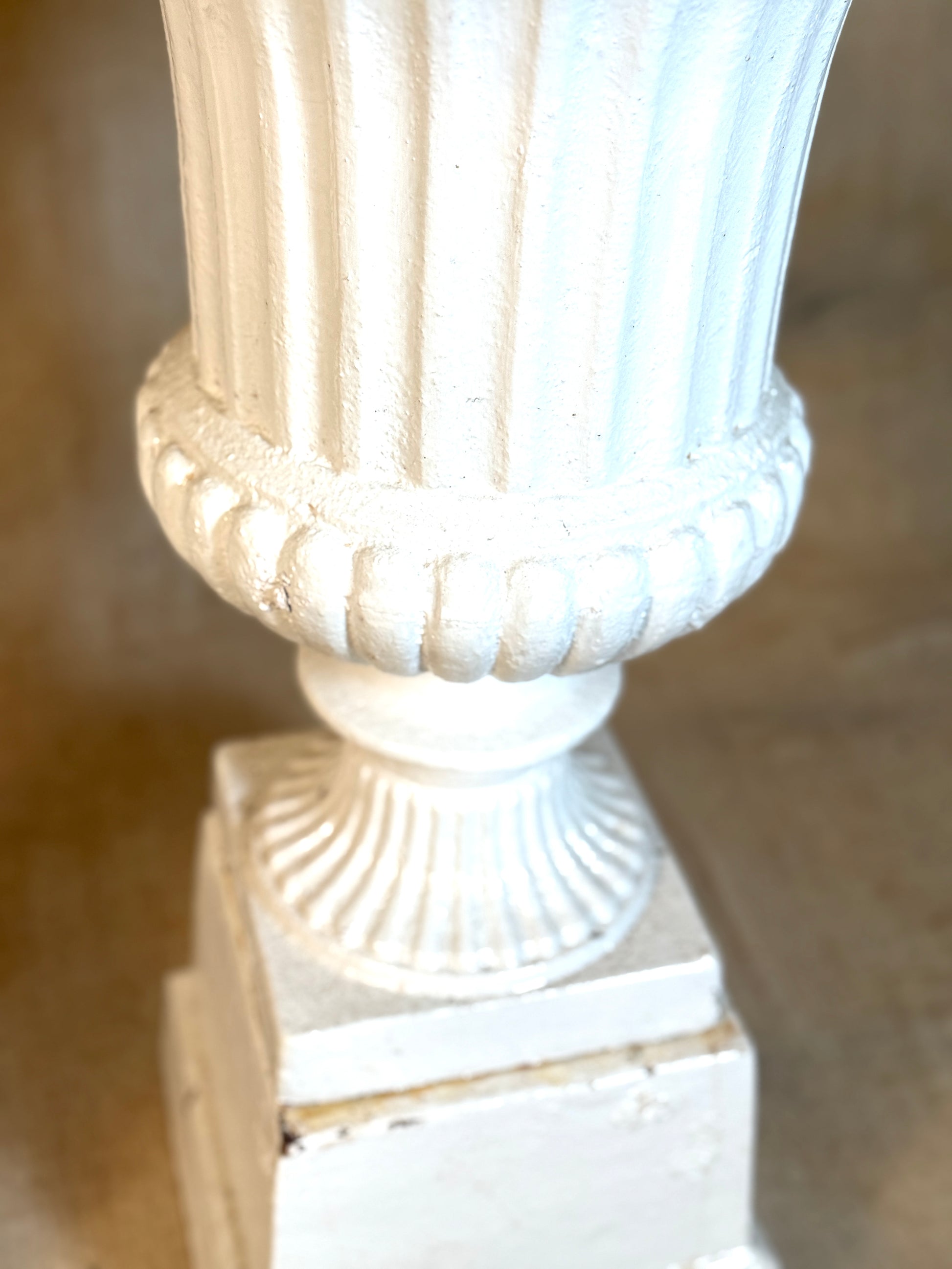 Cast Iron Garden Urns on Plinths