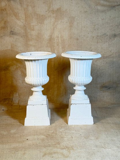 Cast Iron Garden Urns on Plinths