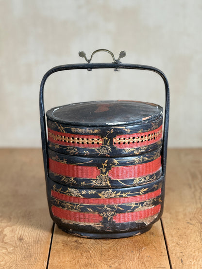 Chinese lacquered Wedding basket