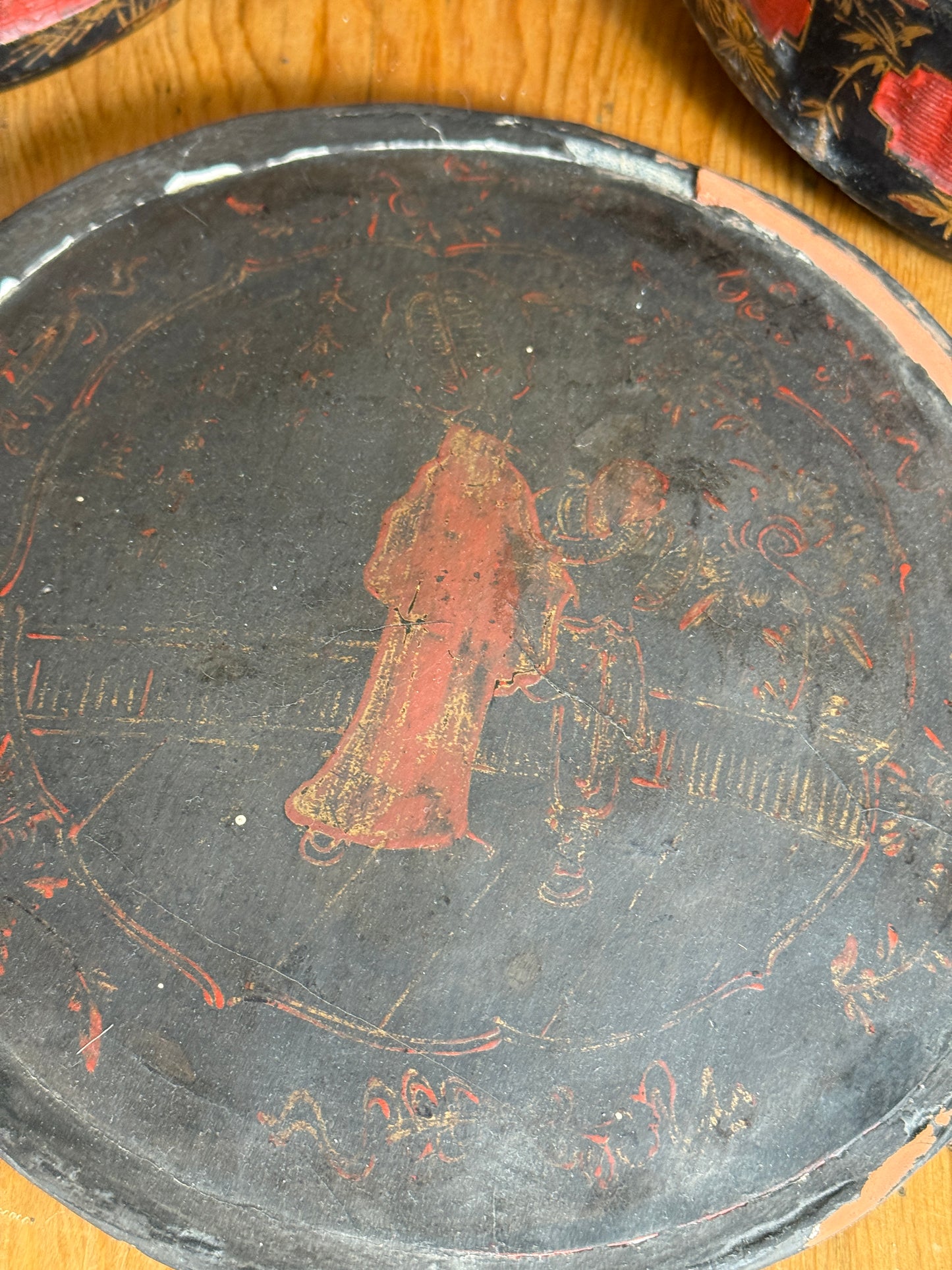 Chinese lacquered Wedding basket