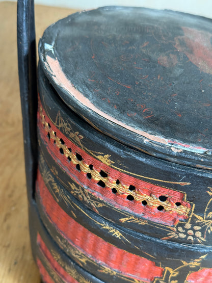 Chinese lacquered Wedding basket