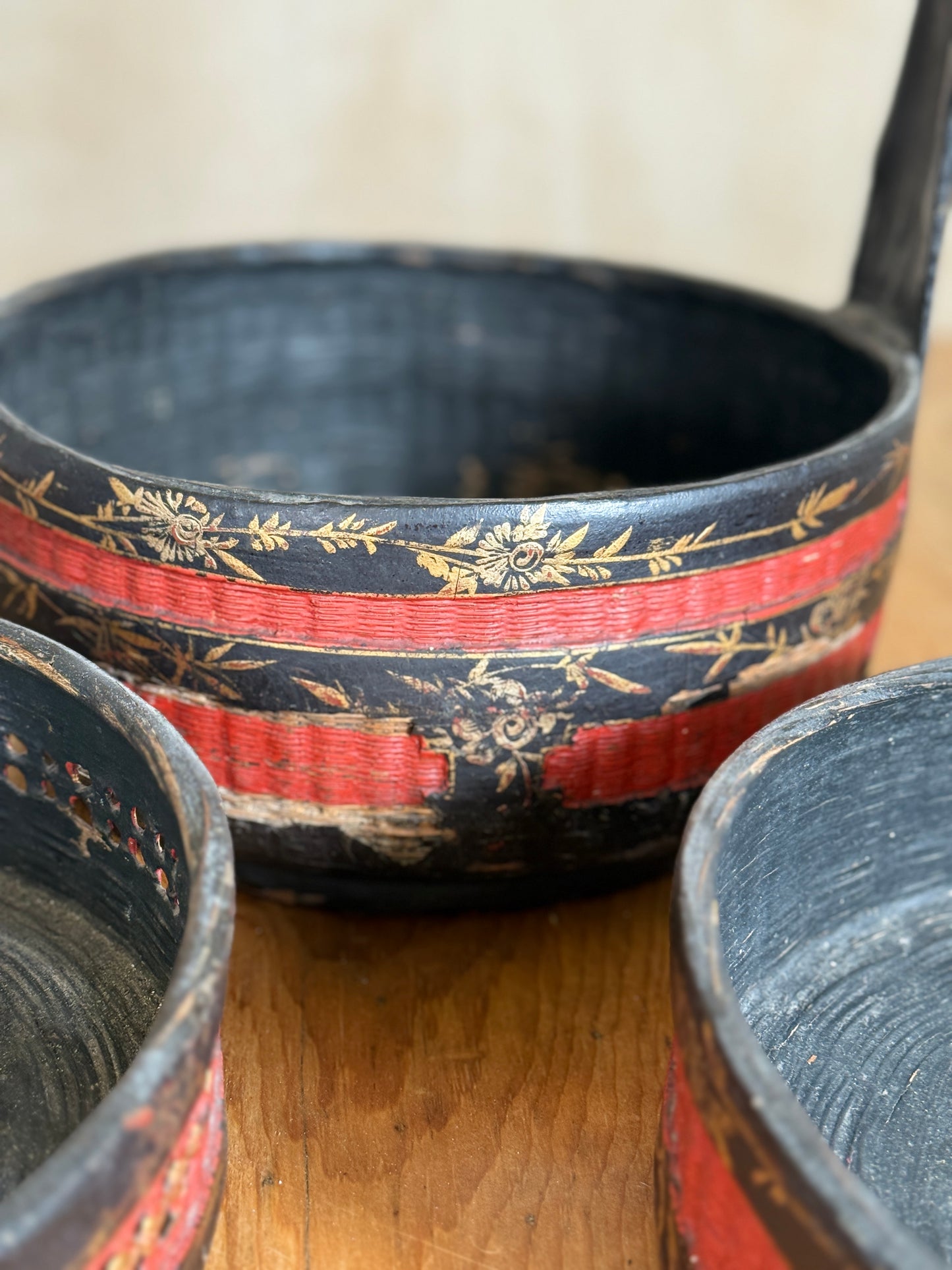 Chinese lacquered Wedding basket