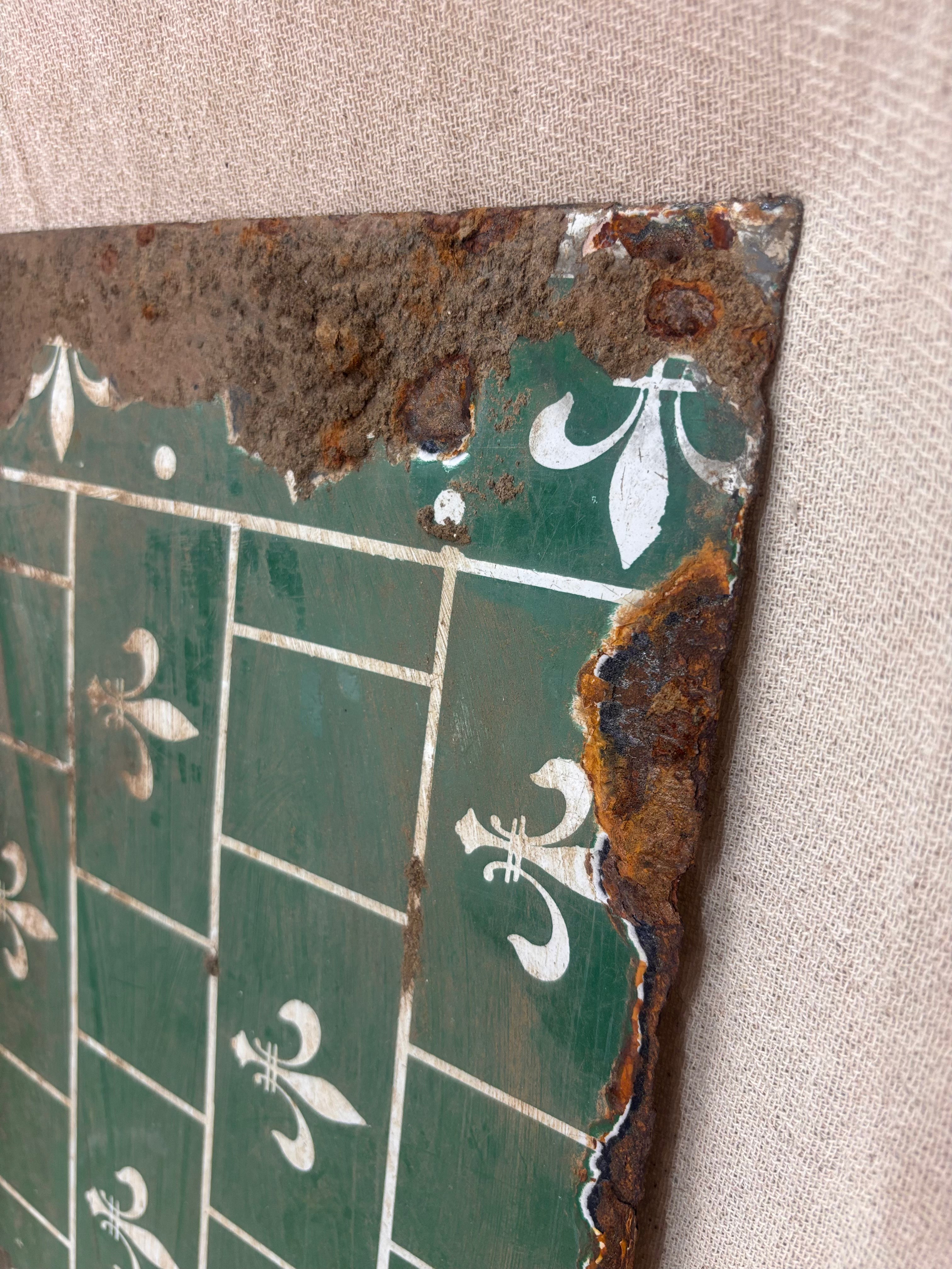 Rustic corner of a tiled surface with decorative elements on a beige background