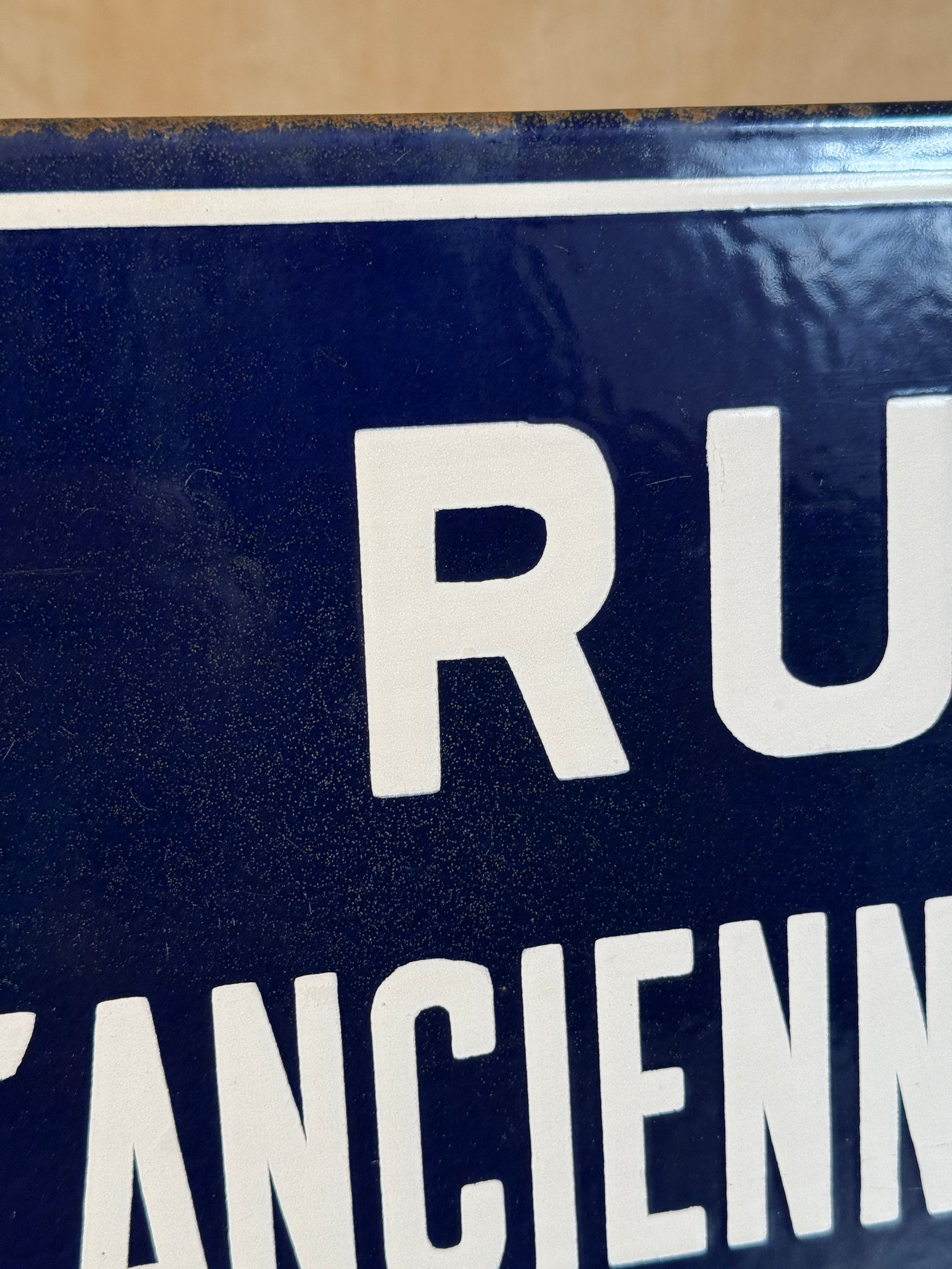 French vintage enamel road sign
