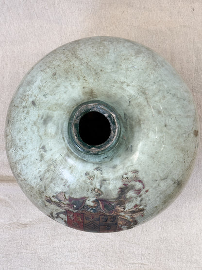 19th Century Green Glass Carboy with Pauncefote Armorial