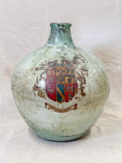 19th Century Green Glass Carboy with Pauncefote Armorial