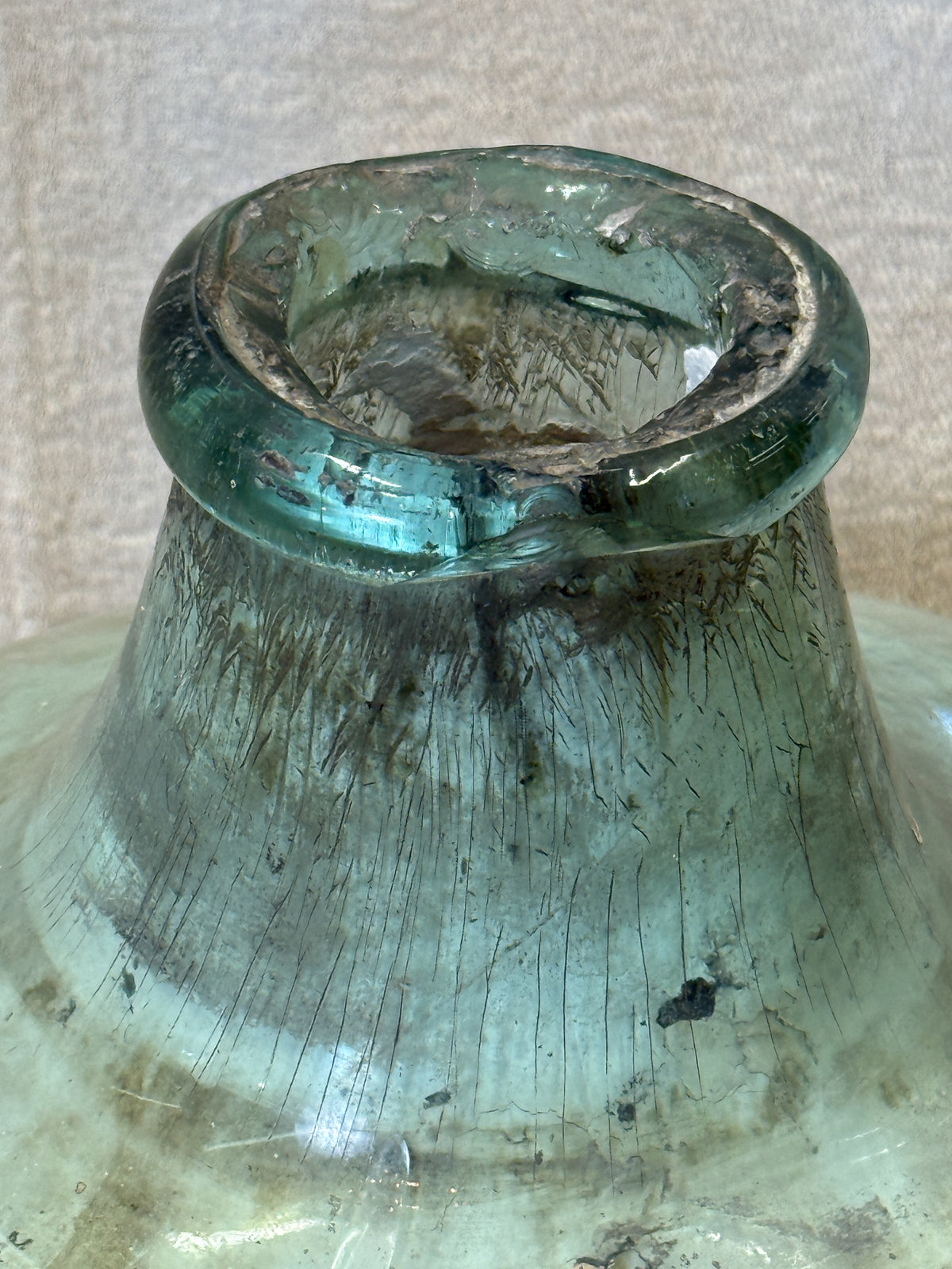 19th Century Green Glass Carboy with Pauncefote Armorial