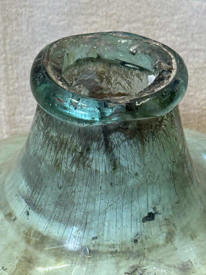 19th Century Green Glass Carboy with Pauncefote Armorial