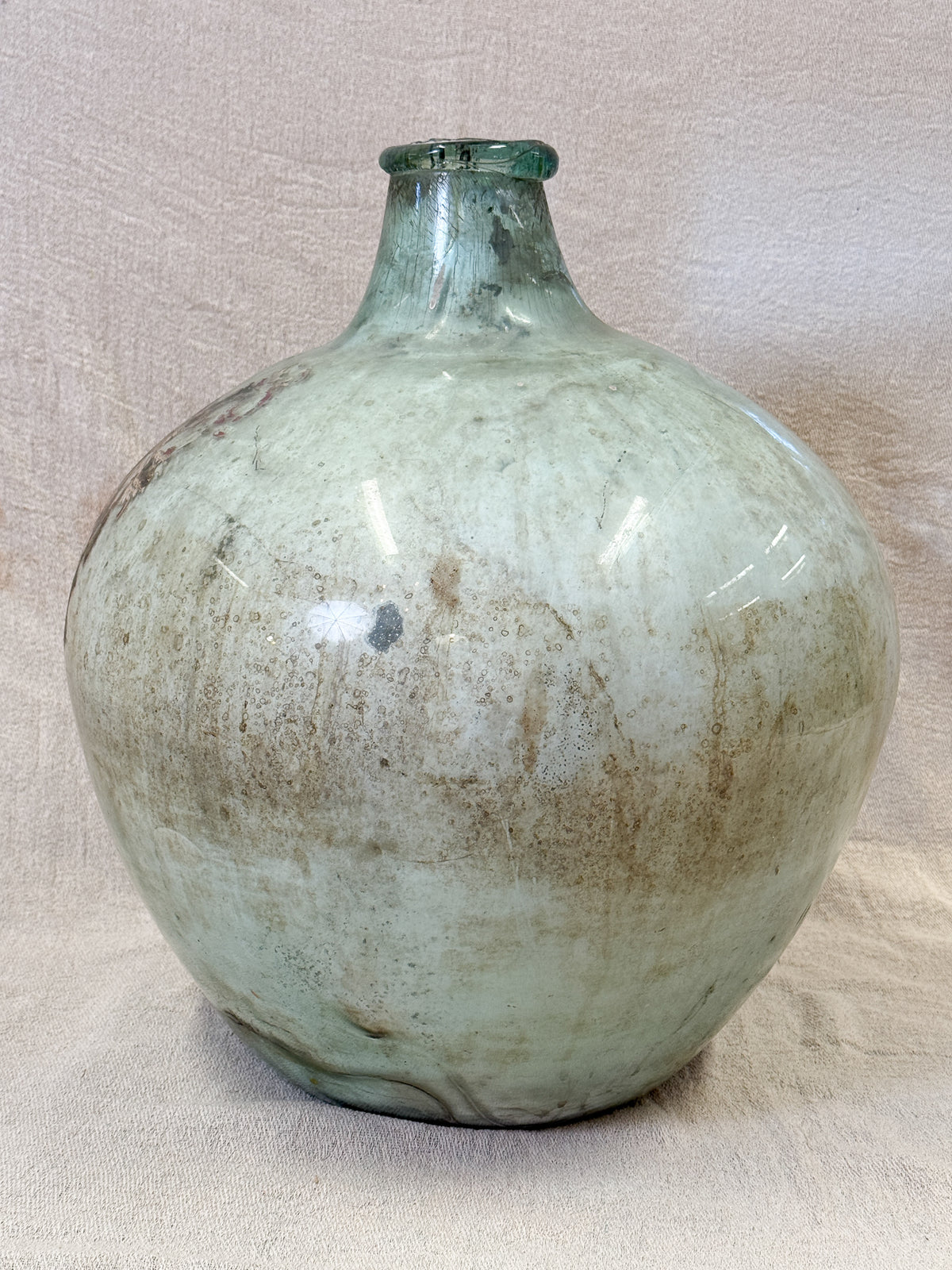 19th Century Green Glass Carboy with Pauncefote Armorial
