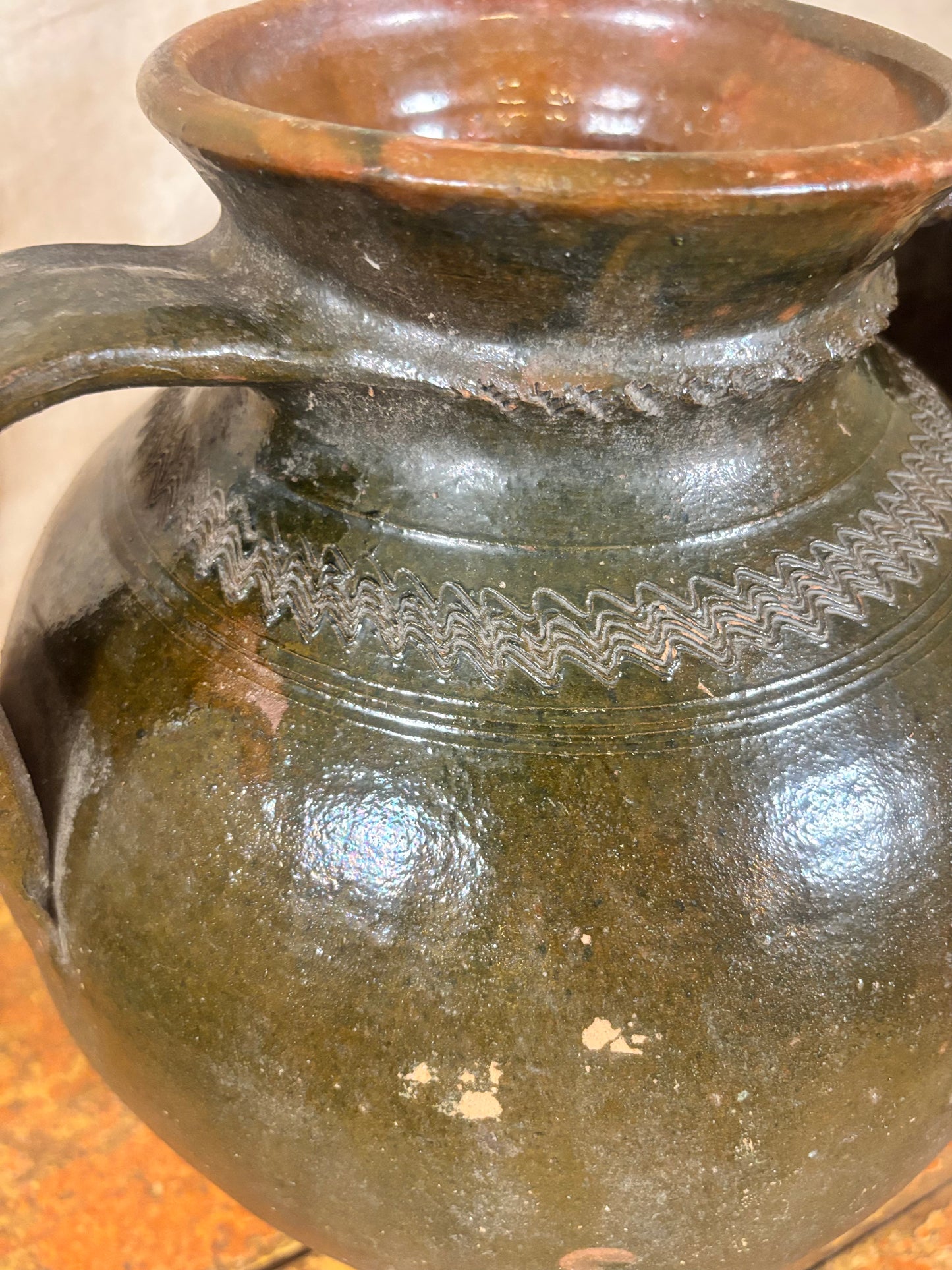 olive green ceramic amphora vase 