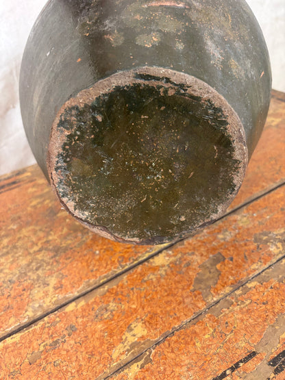 olive green ceramic amphora vase 