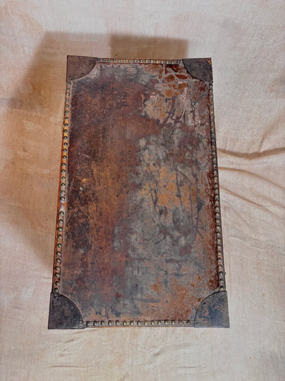 Hide Covered Travel Trunk, Flat Top Chest