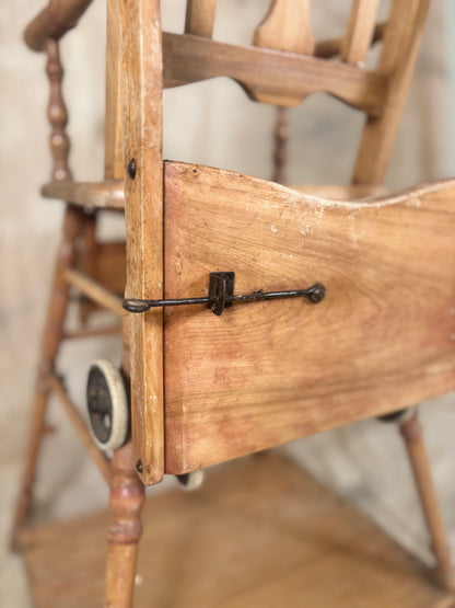 Metamorphic Wooden High Chair | Antique Convertible Nursery Chair