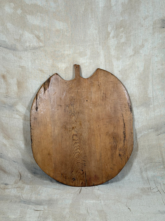 Large Antique Oval Wooden Serving Board With Cut Out Handle