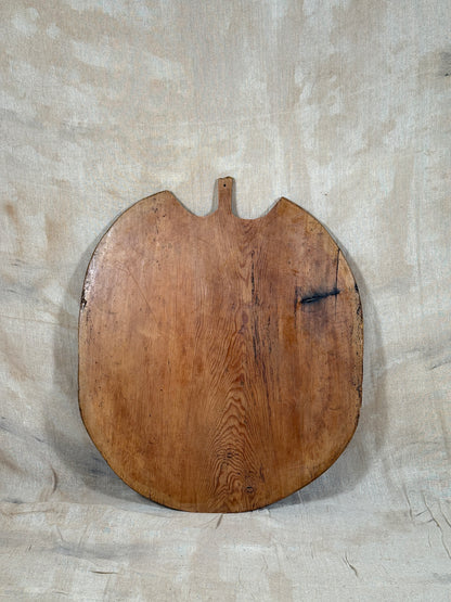 Large Antique Oval Wooden Serving Board With Cut Out Handle