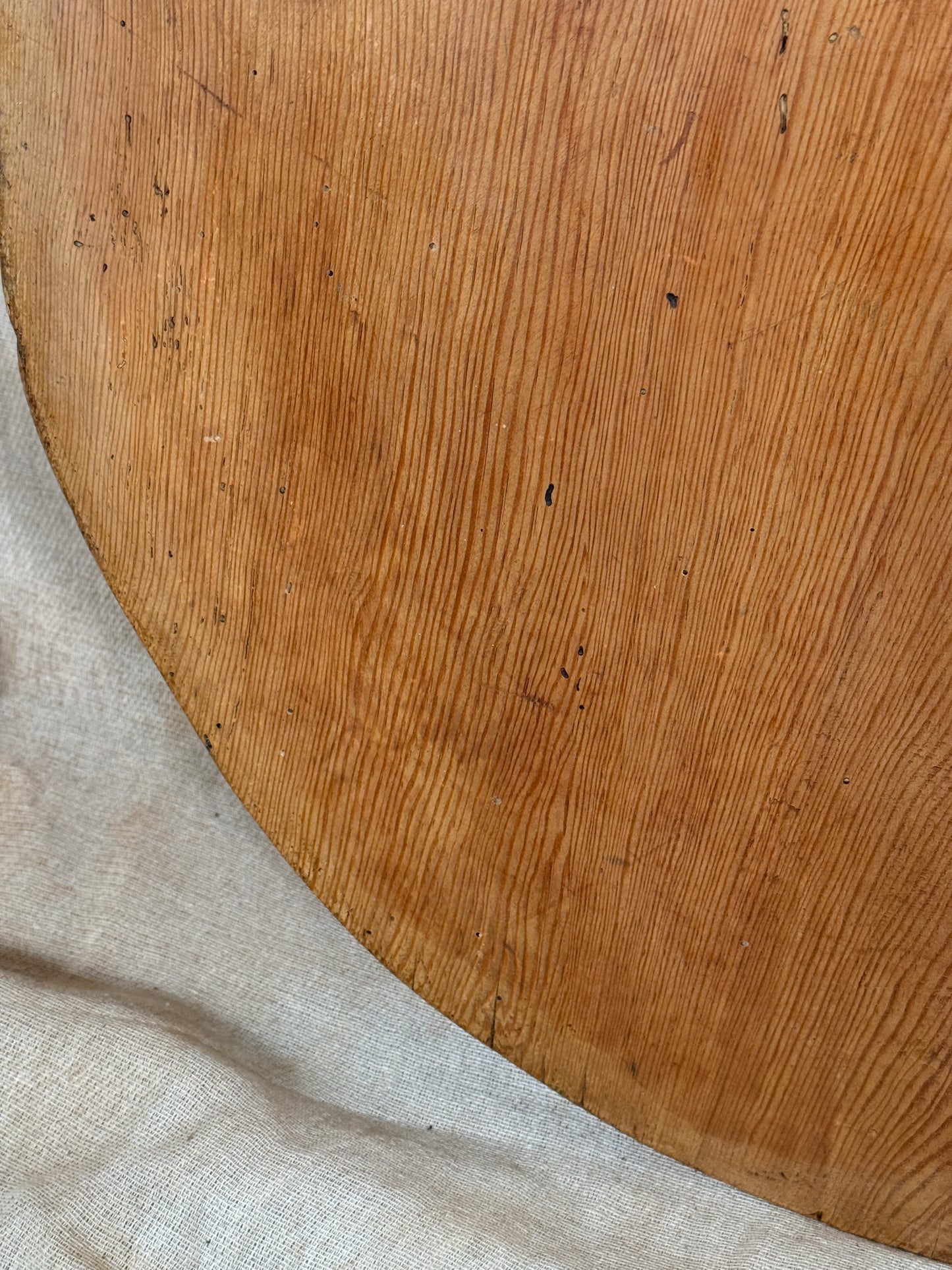 Large Antique Oval Wooden Serving Board With Cut Out Handle