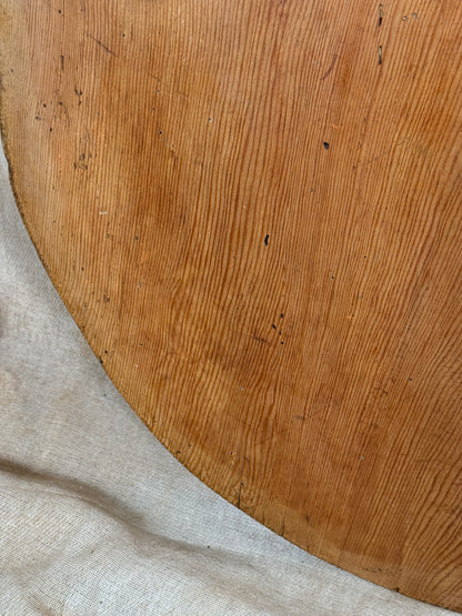Large Antique Oval Wooden Serving Board With Cut Out Handle