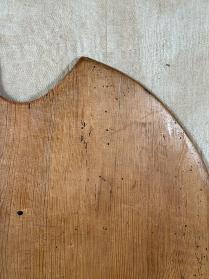 Large Antique Oval Wooden Serving Board With Cut Out Handle