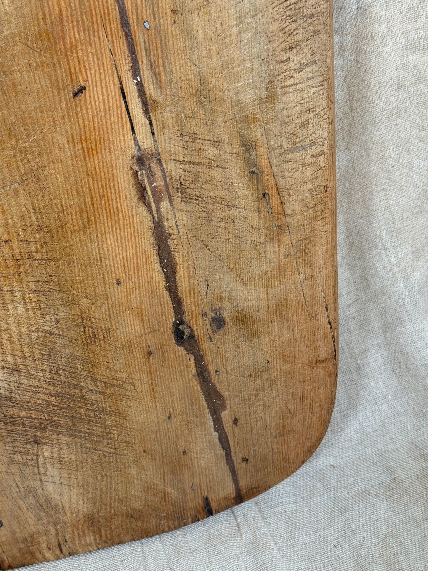 Antique Rustic Wooden Serving Board From Single Wide Plank