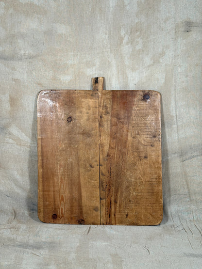 Large Antique Square Wooden Serving Board With Rounded Corners