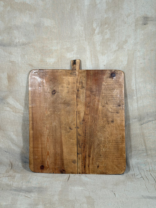 Large Antique Square Wooden Serving Board With Rounded Corners