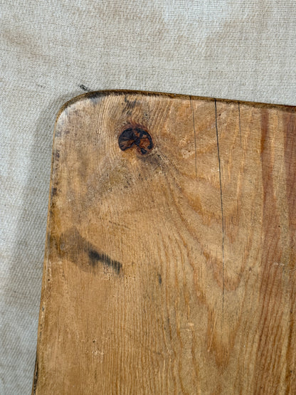 Large Antique Square Wooden Serving Board With Rounded Corners