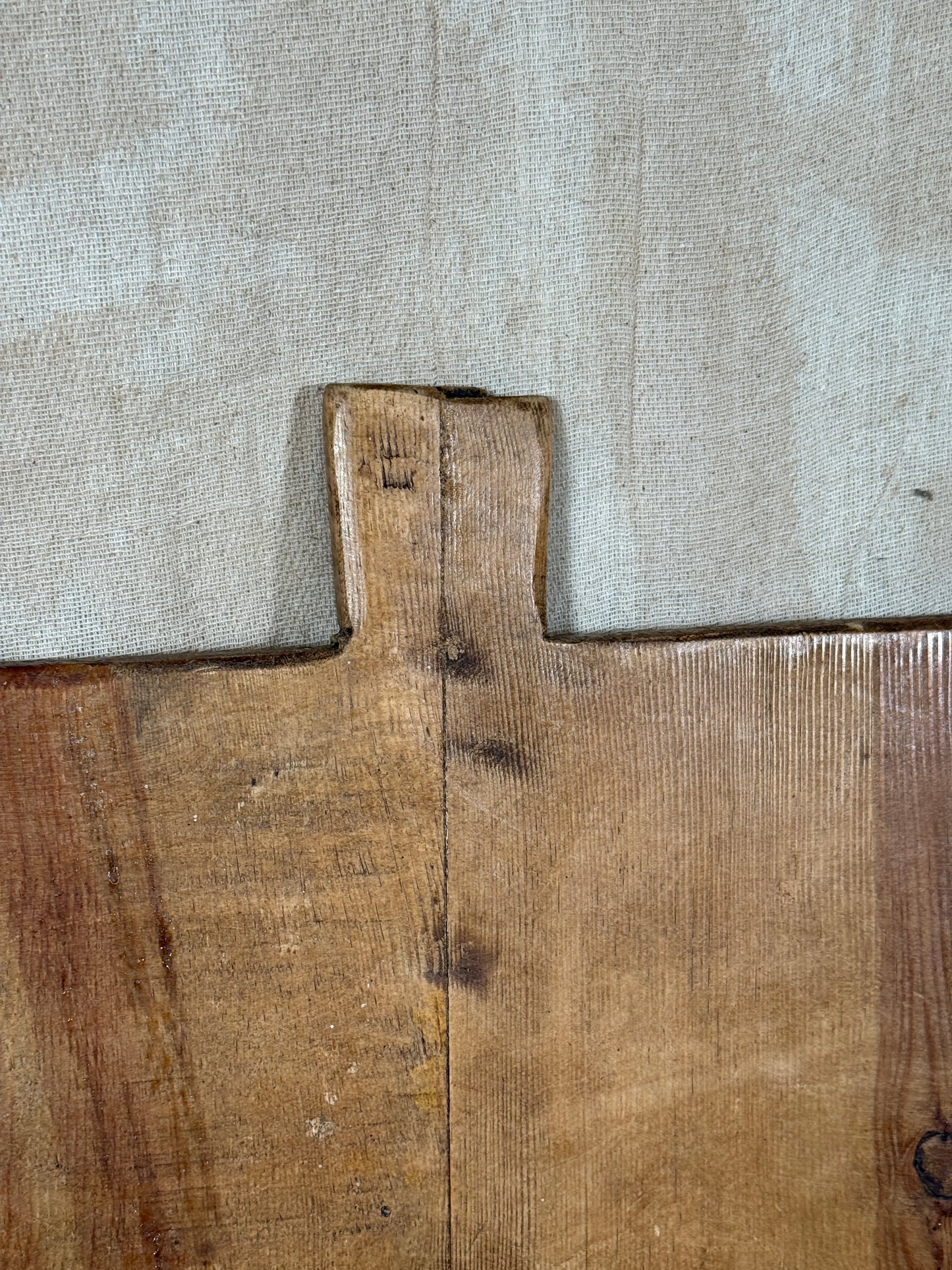 Large Antique Square Wooden Serving Board With Rounded Corners