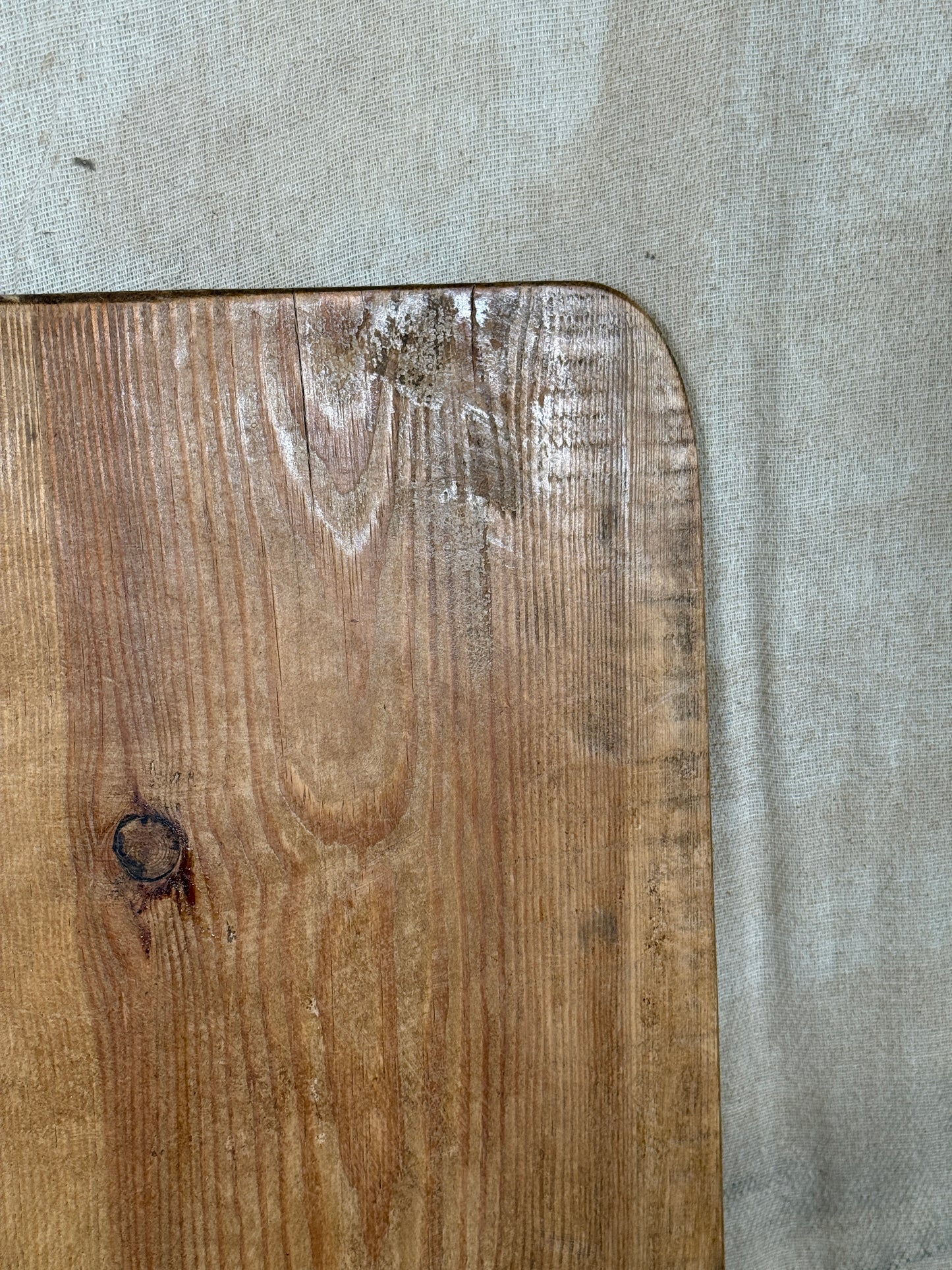 Large Antique Square Wooden Serving Board With Rounded Corners