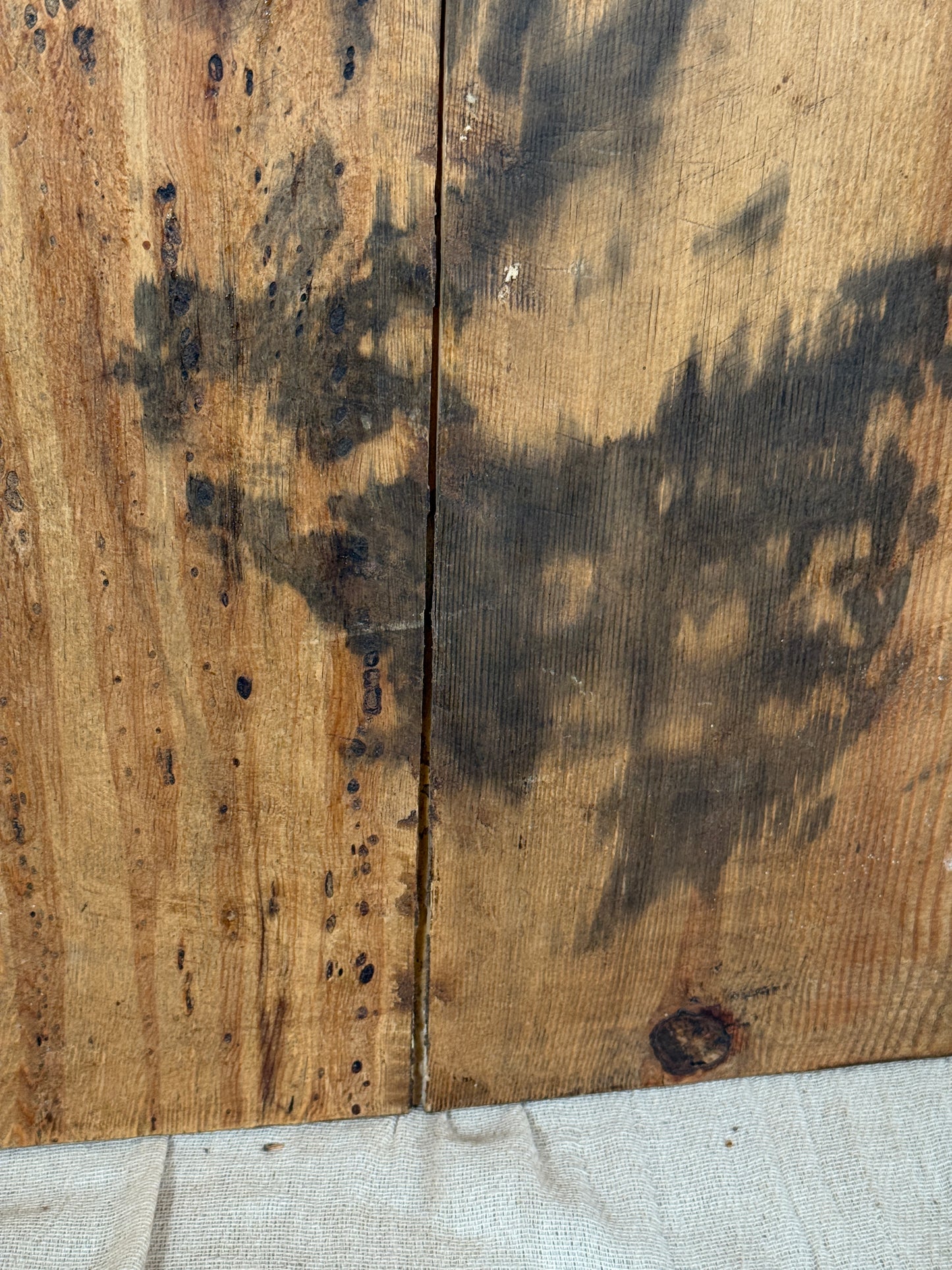 Large Antique Square Wooden Serving Board With Rounded Corners