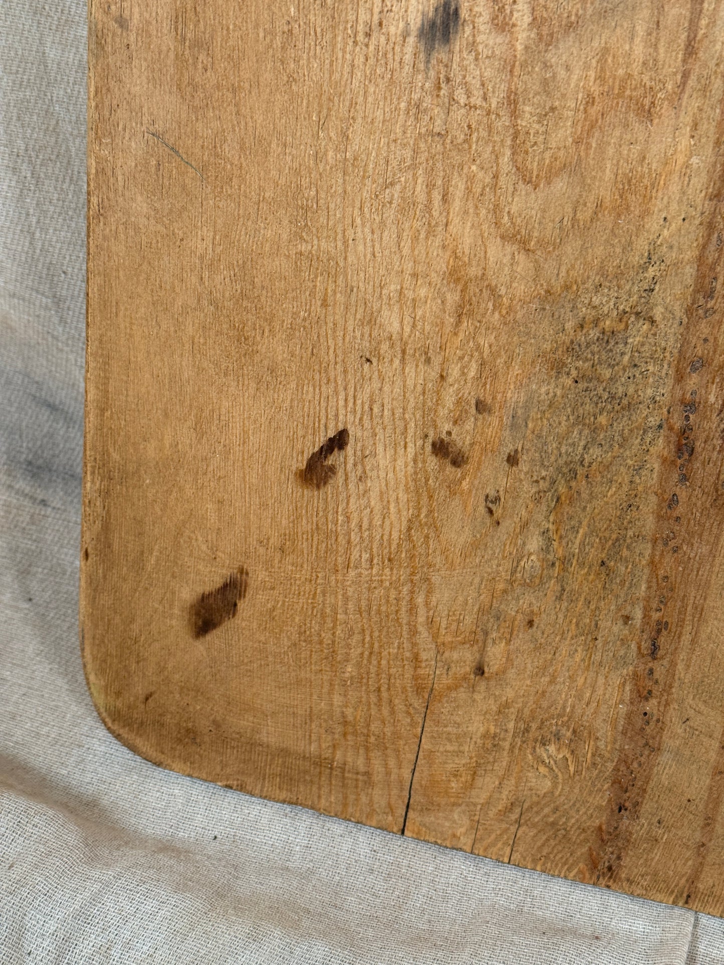 Large Antique Square Wooden Serving Board With Rounded Corners