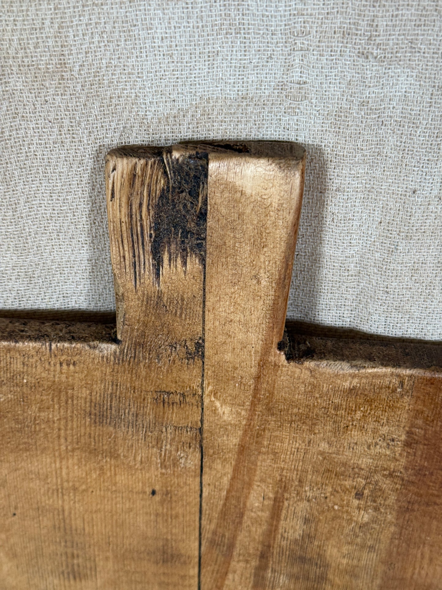 Large Antique Square Wooden Serving Board With Rounded Corners