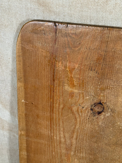Large Antique Square Wooden Serving Board With Rounded Corners