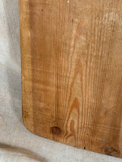 Large Antique Square Wooden Serving Board With Rounded Corners
