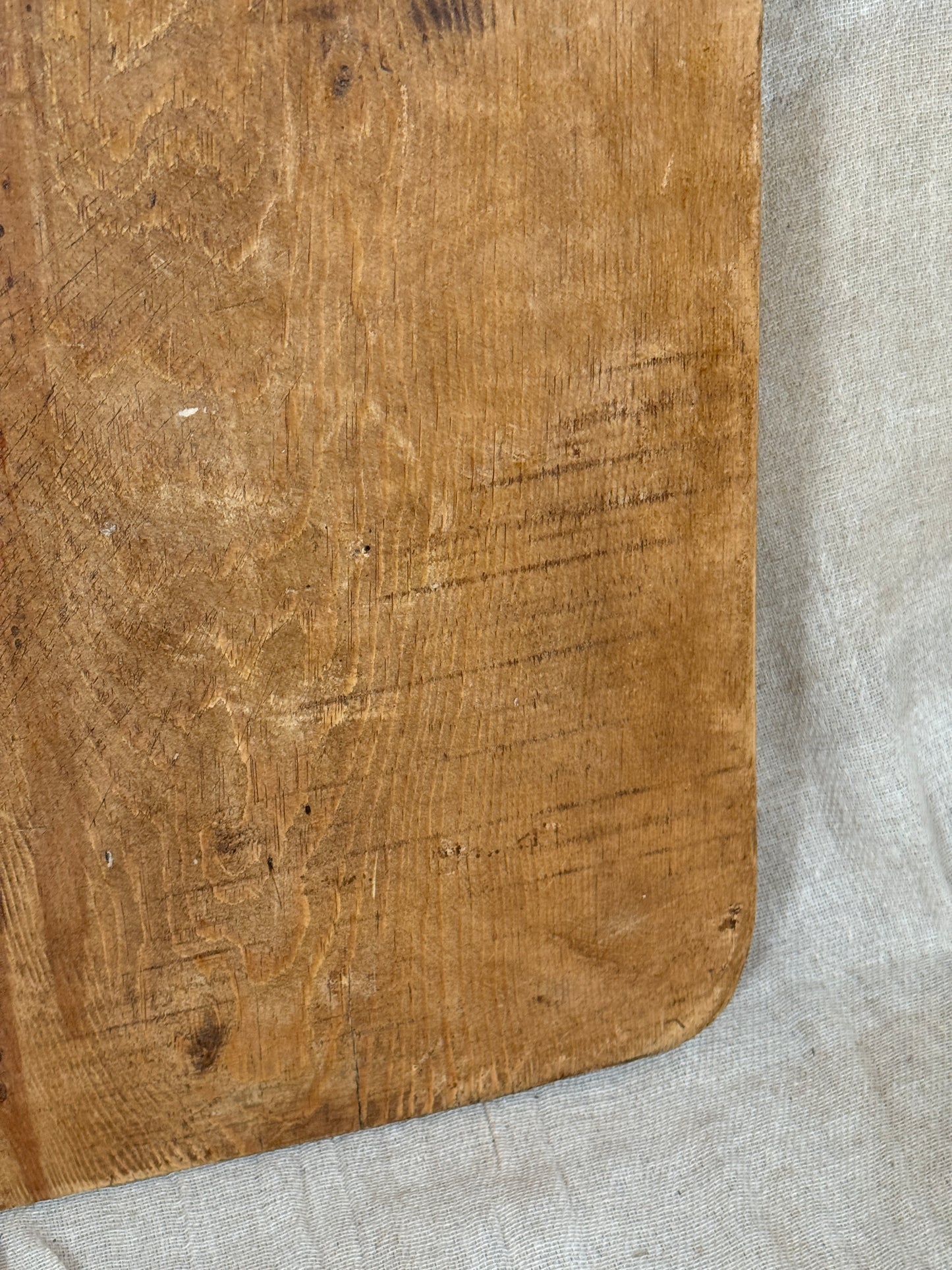 Large Antique Square Wooden Serving Board With Rounded Corners
