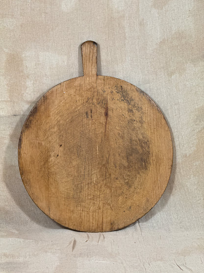 Primitive Antique Wooden Serving Board Round Paddle Board