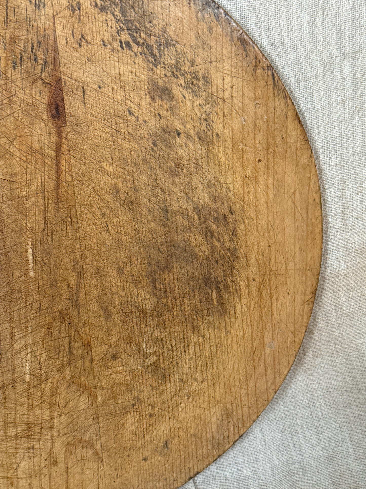 Primitive Antique Wooden Serving Board Round Paddle Board