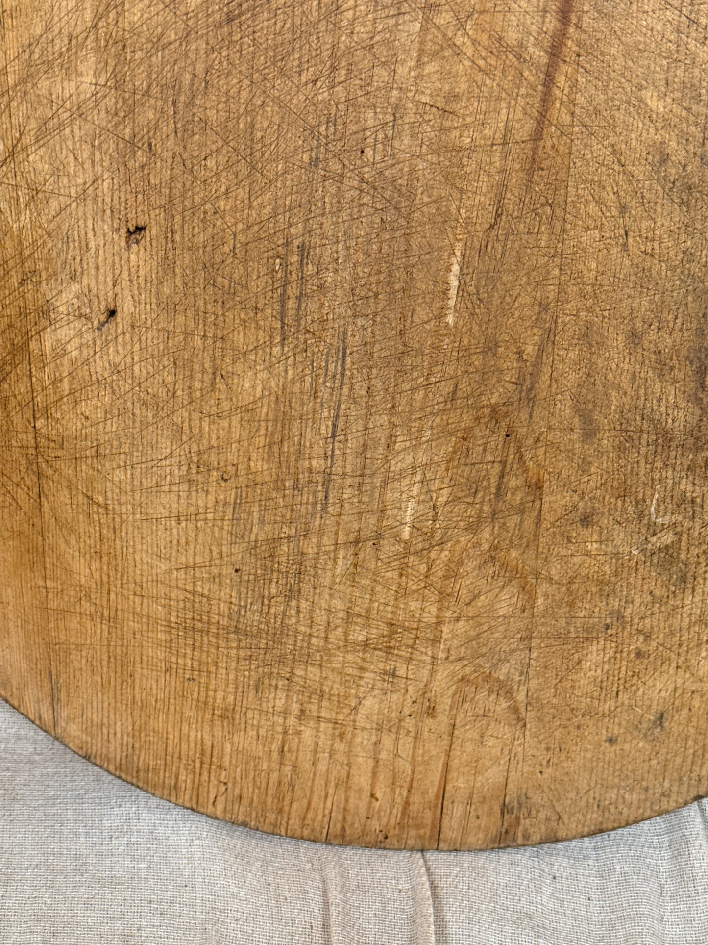 Primitive Antique Wooden Serving Board Round Paddle Board