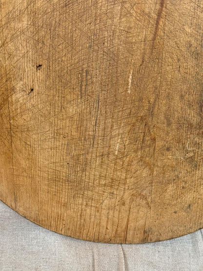 Primitive Antique Wooden Serving Board Round Paddle Board