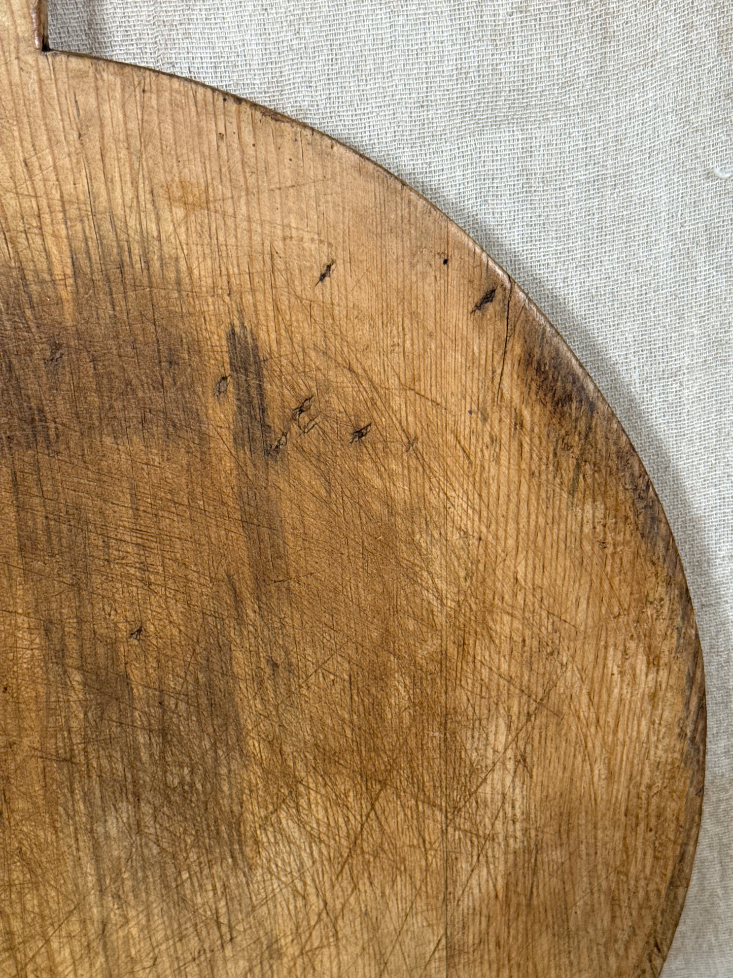 Primitive Antique Wooden Serving Board Round Paddle Board