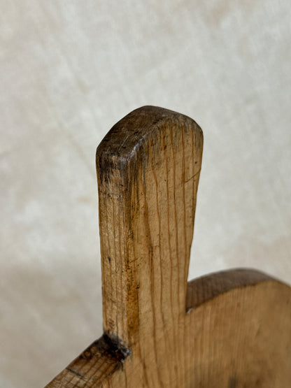 Primitive Antique Wooden Serving Board Round Paddle Board
