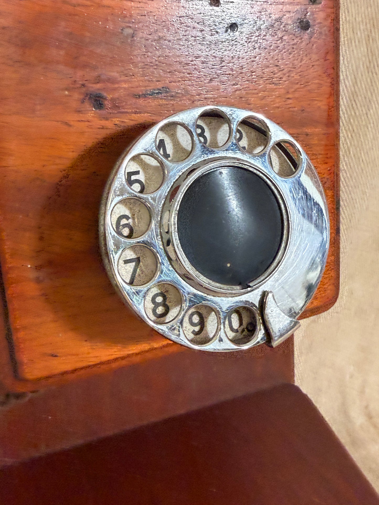 Antique Wall Mounted Wooden GPO Style Telephone with Bakelite Handset