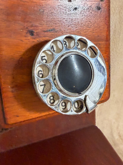 Antique Wall Mounted Wooden GPO Style Telephone with Bakelite Handset